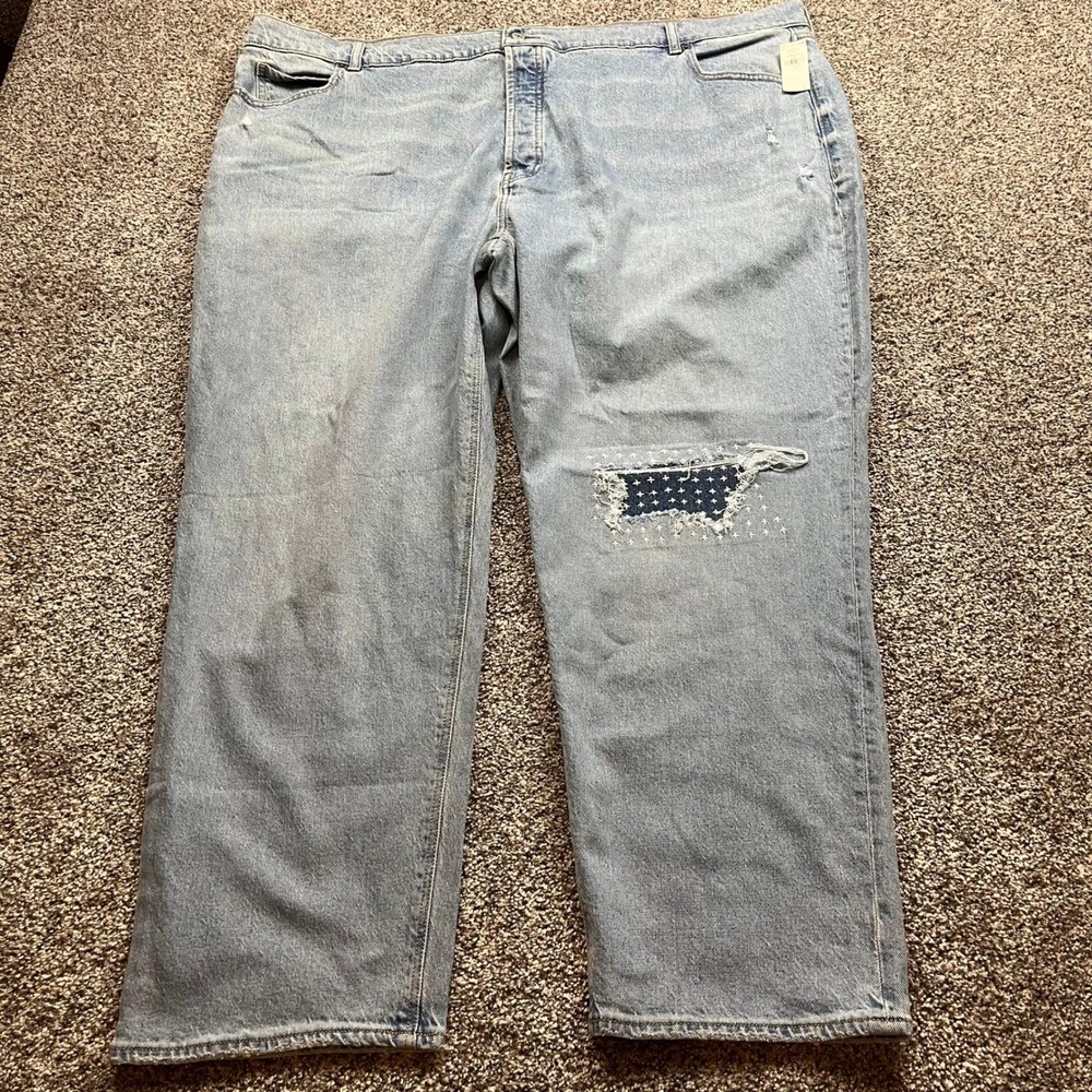 Old Navy jeans womens 26 High Rise Slouchy Straight Light Wash Distressed Retro